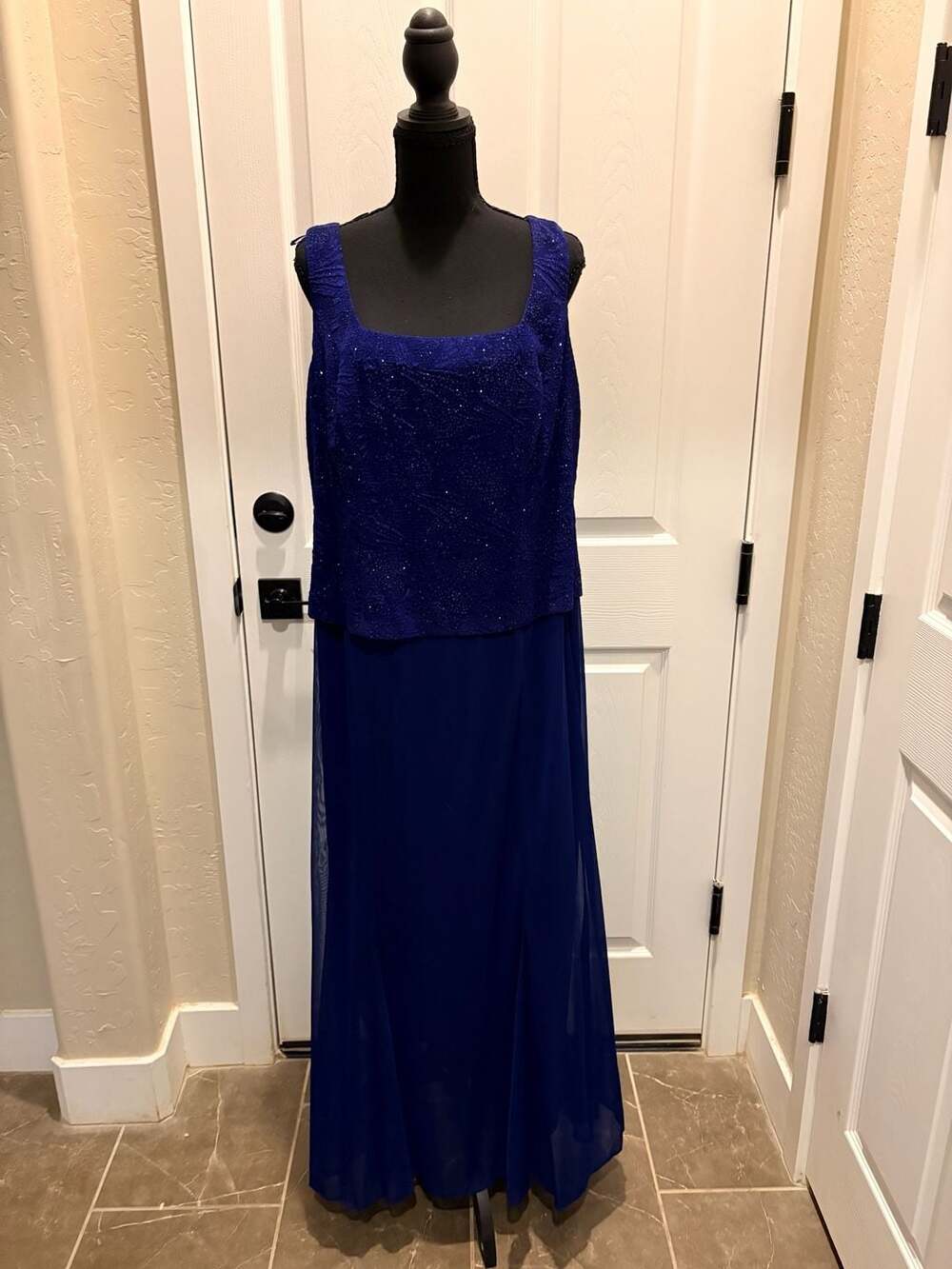 David's Bridal Formal Gown With Jacket Electric Blue Size 16W (169)
